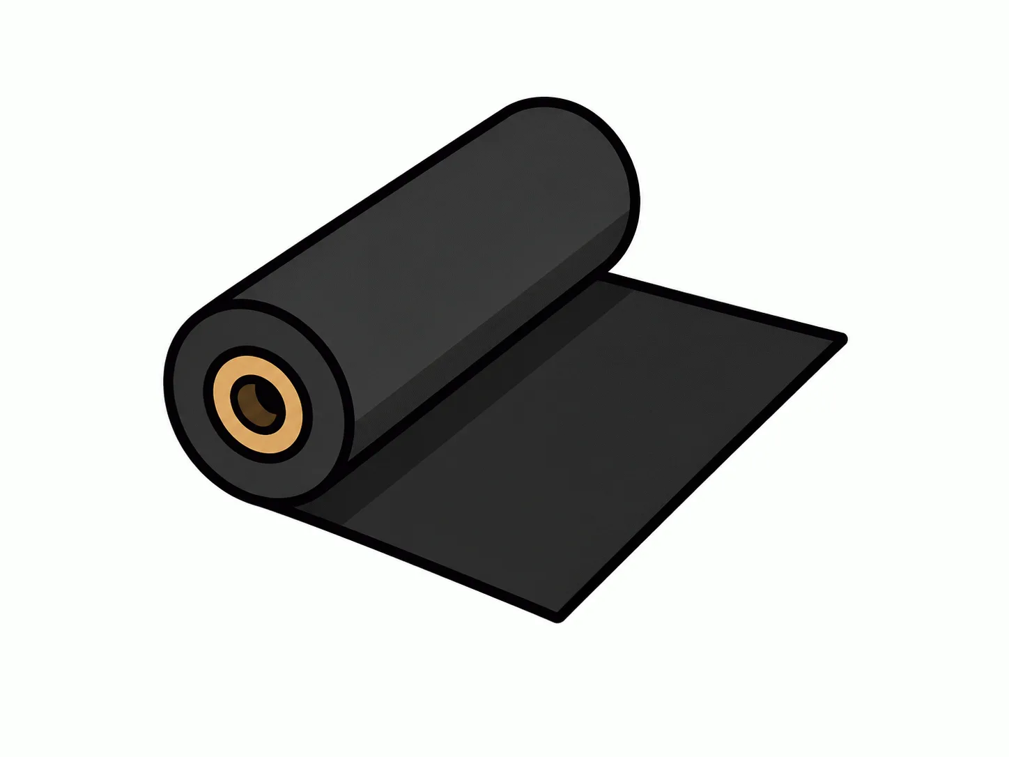 검은색 EPDM 고무 방수 시트 롤, 미국 상업용 평지붕 자재